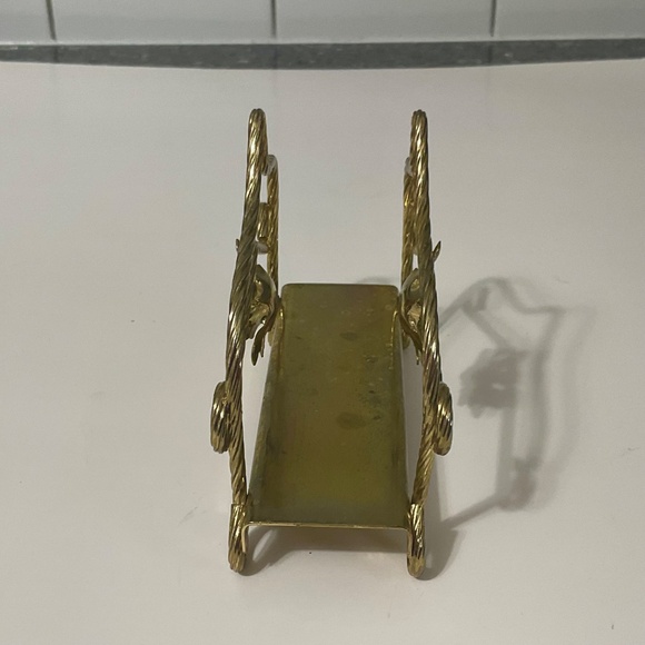 VTG Gold Metal With Flower Napkin Letter Holder - Picture 5 of 5